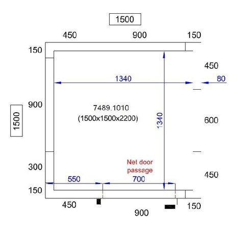 Combisteel Koel vriescel 1500x1500x2200 | 7489.1010