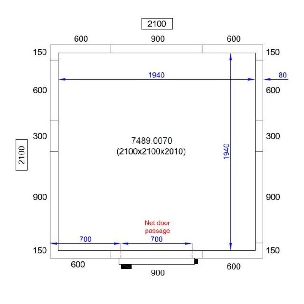 Combisteel Koel vriescel 2100x2100x2010 | 7489.0070