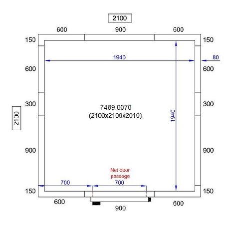 Combisteel Koel vriescel 2100x2100x2010 | 7489.0070