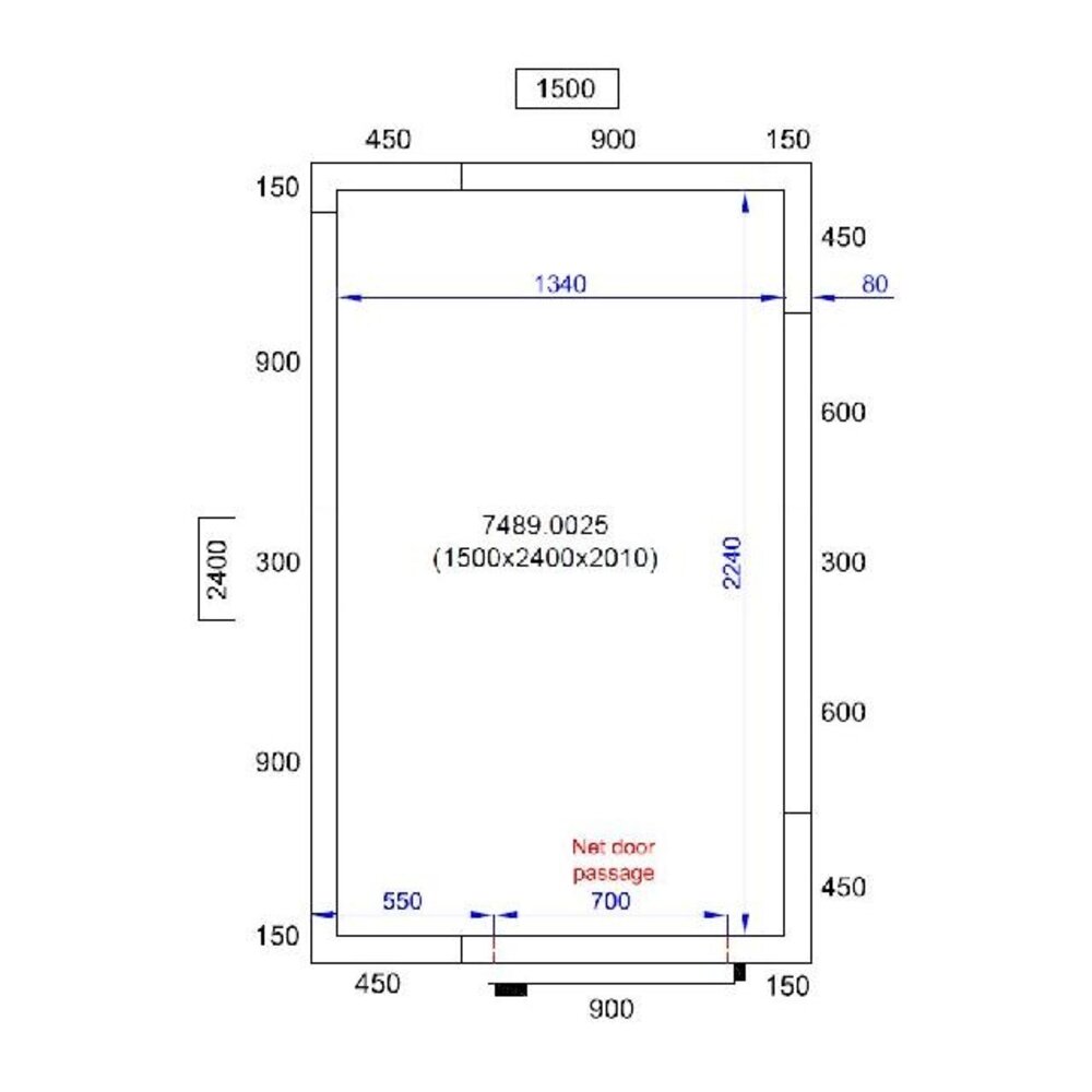 Combisteel Koel vriescel 1500x2400x2010 | 7489.0025