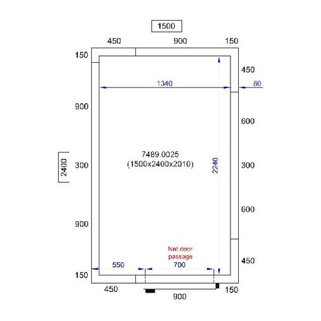 Combisteel Koel vriescel 1500x2400x2010 | 7489.0025