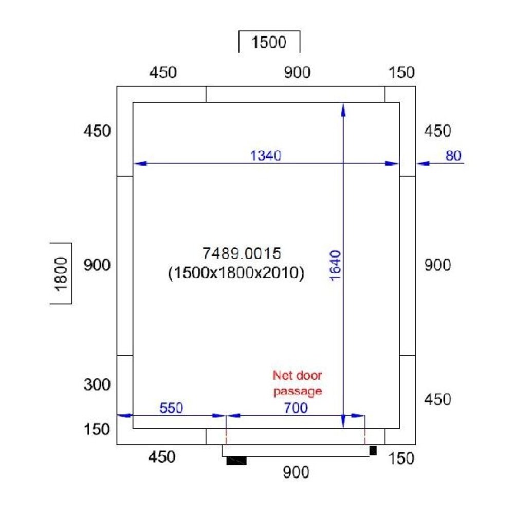 Combisteel Koel vriescel 1500x1800x2010 | 7489.0015 Combisteel Koel vriescel 1500x1800x2010 | 7489.0015