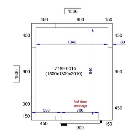 Combisteel Koel vriescel 1500x1800x2010 | 7489.0015 Combisteel Koel vriescel 1500x1800x2010 | 7489.0015