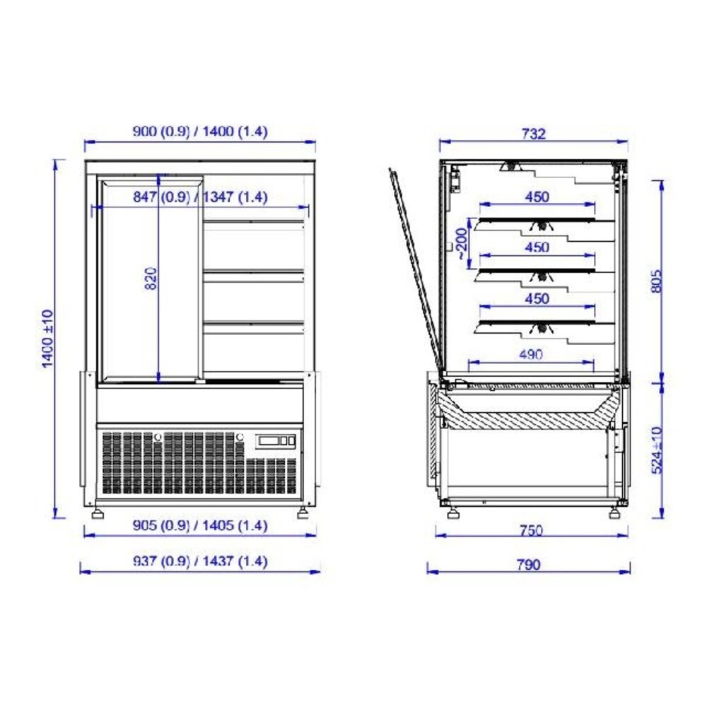 Combisteel Koelvitrine nero 1.0 | 7486.0090 Combisteel Koelvitrine nero 1.0 | 7486.0090