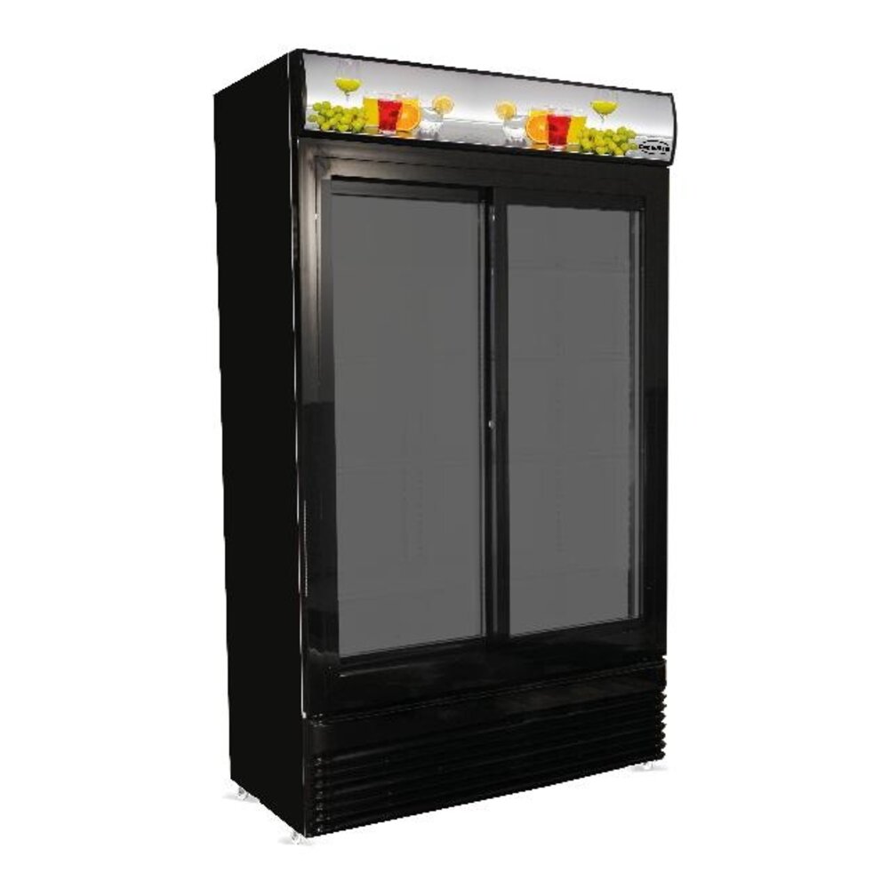 Combisteel Koelkast schuif glasdeuren bez-780 sl zwart | 7455.1398 Combisteel Koelkast schuif glasdeuren bez-780 sl zwart | 7455.1398