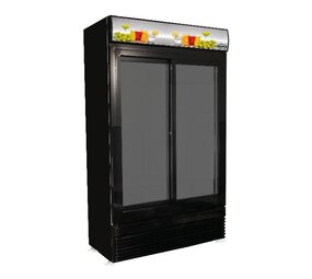 Combisteel Koelkast schuif glasdeuren bez-780 sl zwart Combisteel Koelkast schuif glasdeuren bez-780 sl zwart