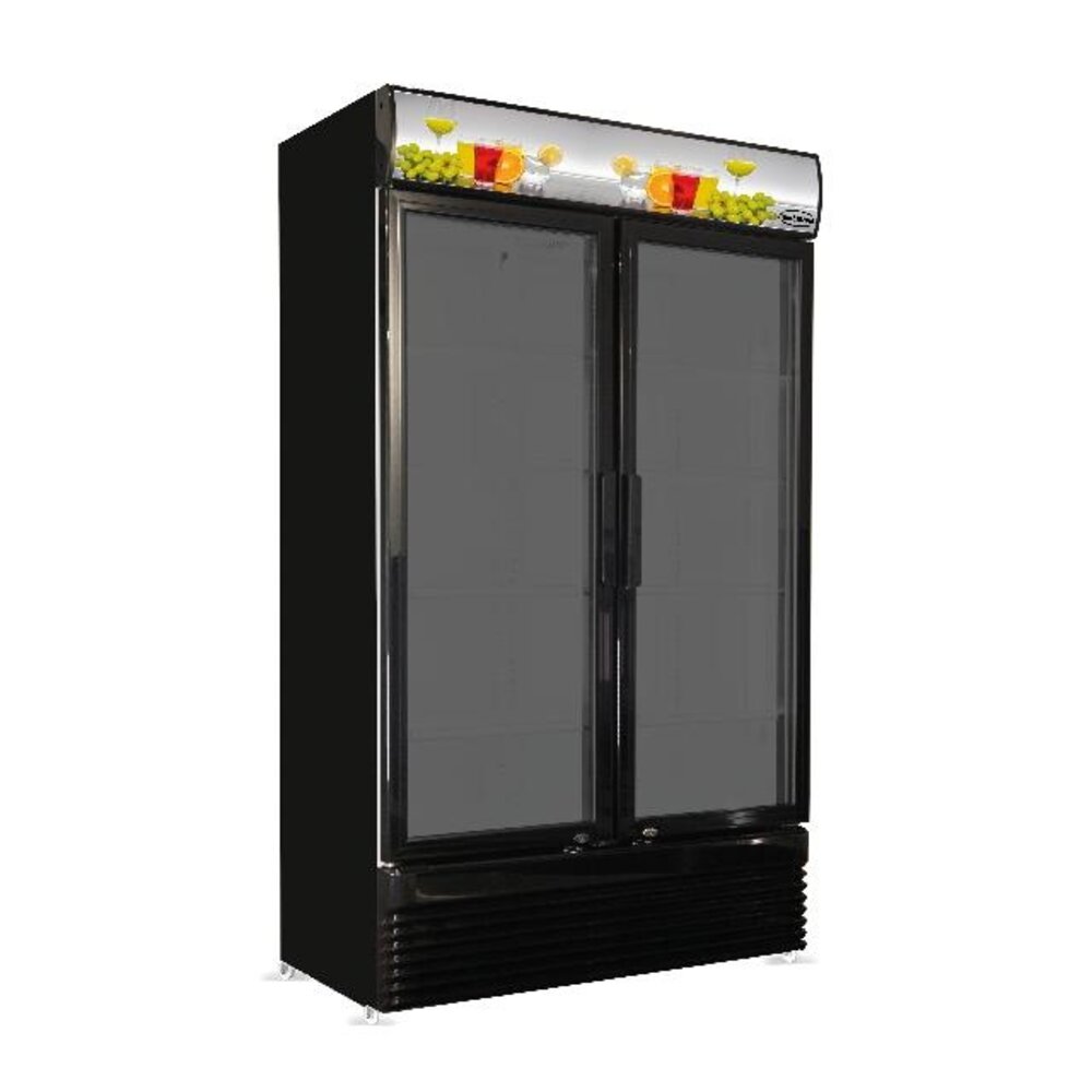 Combisteel Koelkast 2 glasdeuren bez-780 gd zwart | 7455.1394 Combisteel Koelkast 2 glasdeuren bez-780 gd zwart | 7455.1394