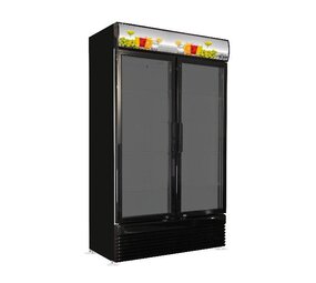 Combisteel Koelkast 2 glasdeuren bez-780 gd zwart Combisteel Koelkast 2 glasdeuren bez-780 gd zwart