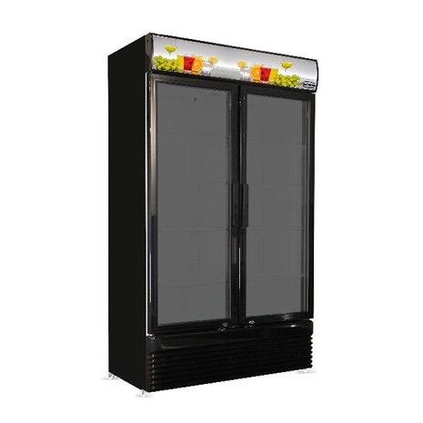 Combisteel Koelkast 2 glasdeuren bez-780 gd zwart | 7455.1394 Combisteel Koelkast 2 glasdeuren bez-780 gd zwart | 7455.1394