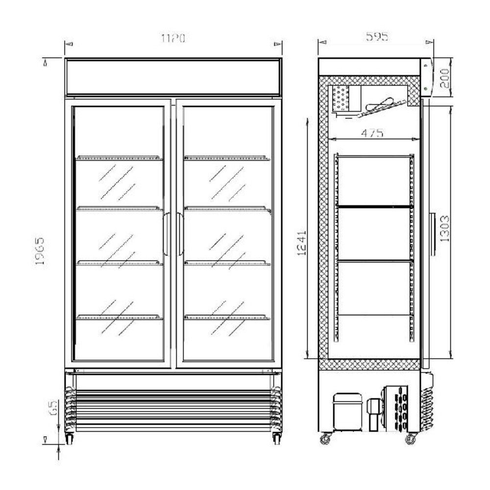 Combisteel Koelkast 2 glasdeuren bez-750 gd | 7455.1390 Combisteel Koelkast 2 glasdeuren bez-750 gd | 7455.1390