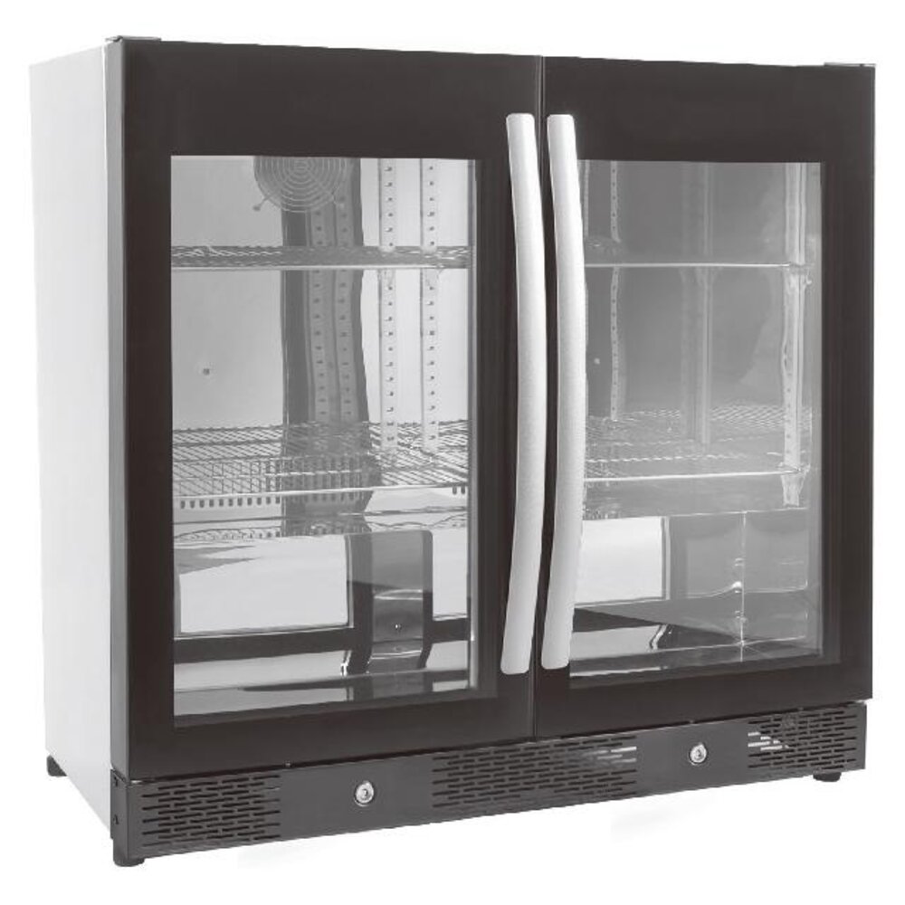 Combisteel Barkoeler zwart 2 volledige glasdeuren | 7455.1307 Combisteel Barkoeler zwart 2 volledige glasdeuren | 7455.1307