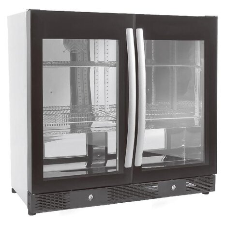Combisteel Barkoeler zwart 2 volledige glasdeuren | 7455.1307 Combisteel Barkoeler zwart 2 volledige glasdeuren | 7455.1307