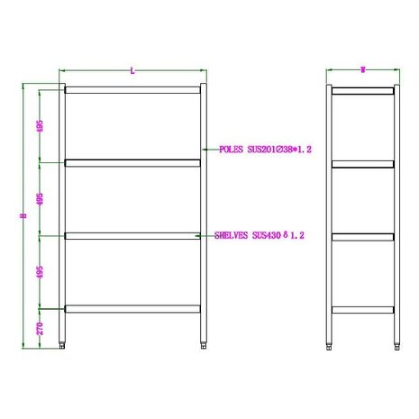 Combisteel Stelling 4 levels demontabel 1500 | 7490.0250 Combisteel Stelling 4 levels demontabel 1500 | 7490.0250