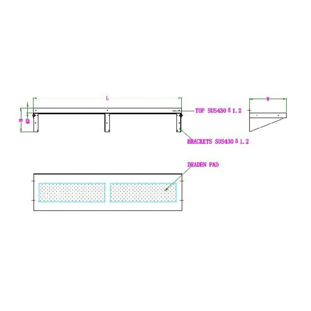 Combisteel 400 rvs wandschap 1500 incl. konsoles | 7490.0215 Combisteel 400 rvs wandschap 1500 incl. konsoles | 7490.0215