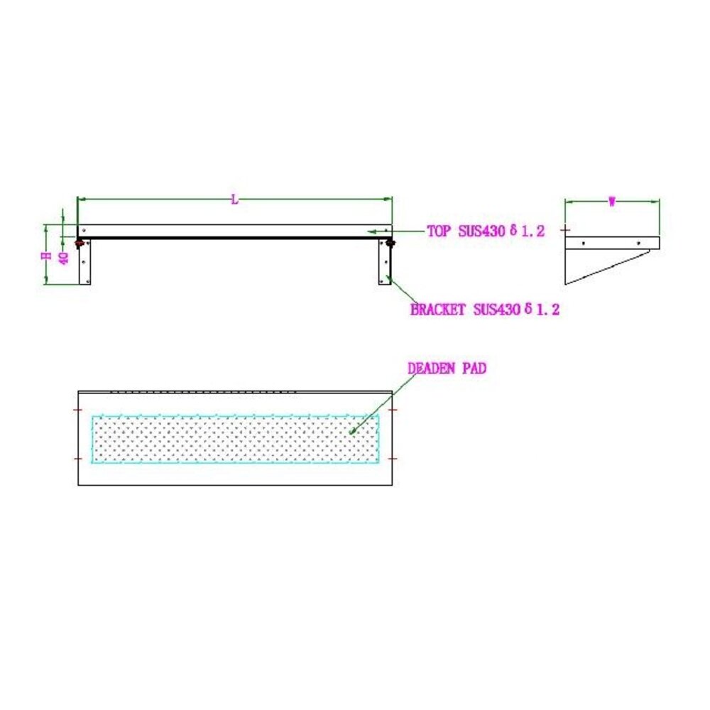 Combisteel 400 rvs wandschap 800 incl. konsoles | 7490.0190 Combisteel 400 rvs wandschap 800 incl. konsoles | 7490.0190
