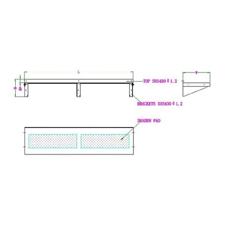 Combisteel 300 rvs wandschap 1600 incl. konsoles | 7490.0170 Combisteel 300 rvs wandschap 1600 incl. konsoles | 7490.0170