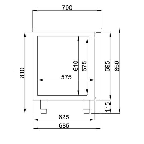 Combisteel 700 koelwerkbank 6 laden monoblock | 7489.5380 Combisteel 700 koelwerkbank 6 laden monoblock | 7489.5380