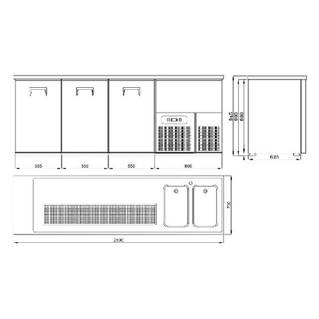 Combisteel Bierkoeler 3 deuren 2r | 7489.5340 Combisteel Bierkoeler 3 deuren 2r | 7489.5340