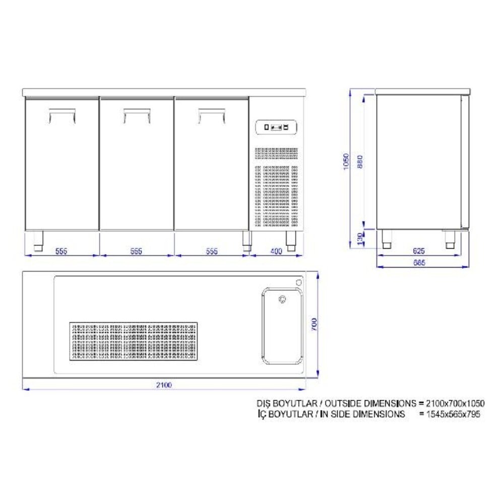 Combisteel Bierkoeler 3 deuren 1r | 7489.5330 Combisteel Bierkoeler 3 deuren 1r | 7489.5330