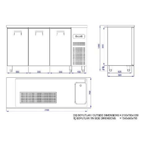 Combisteel Bierkoeler 3 deuren 1r | 7489.5330 Combisteel Bierkoeler 3 deuren 1r | 7489.5330