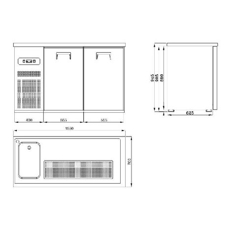 Combisteel Bierkoeler 2 deuren 1l | 7489.5315 Combisteel Bierkoeler 2 deuren 1l | 7489.5315