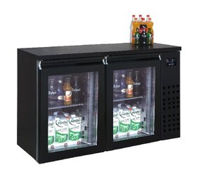 Combisteel Barkoeler zwart 2 glasdeuren Combisteel Barkoeler zwart 2 glasdeuren