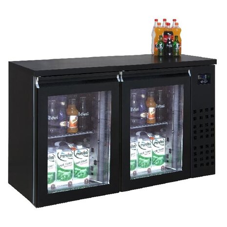 Combisteel Barkoeler zwart 2 glasdeuren | 7489.5285 Combisteel Barkoeler zwart 2 glasdeuren | 7489.5285
