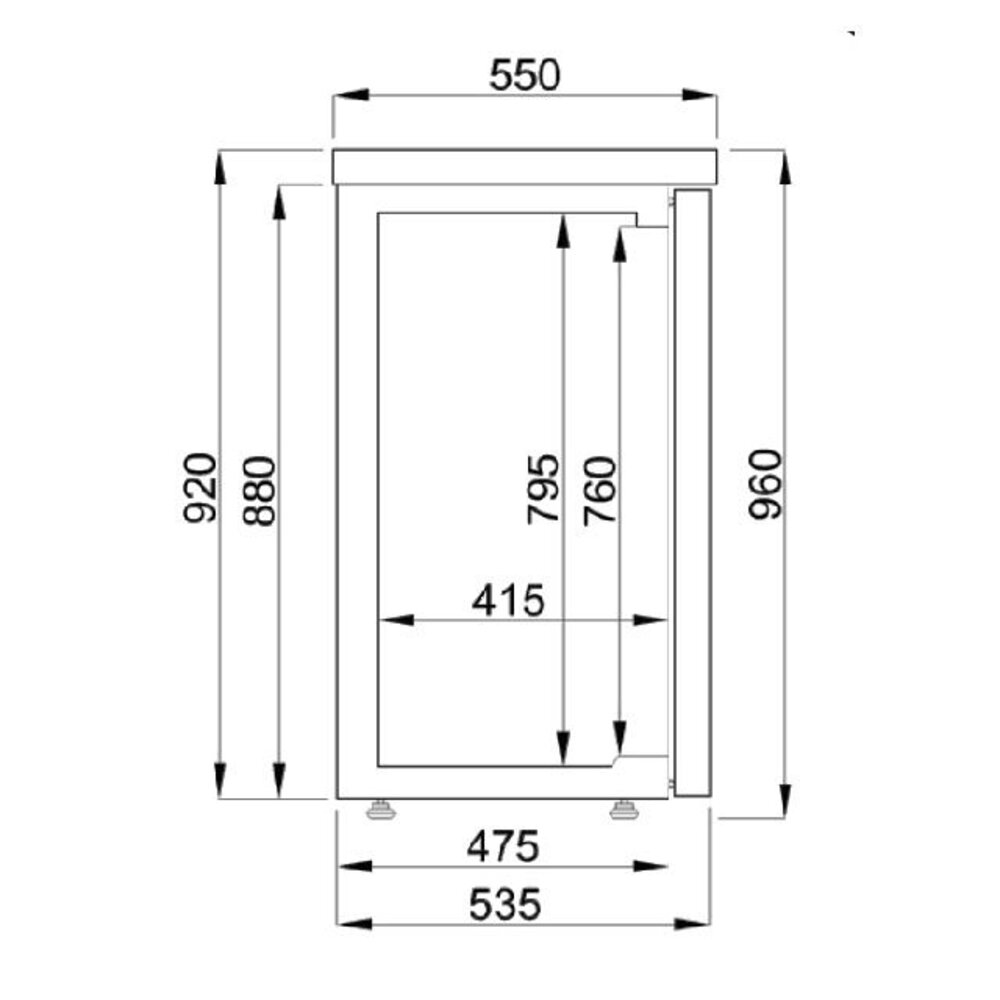 Combisteel Barkoeler zwart 3 deuren | 7489.5275
