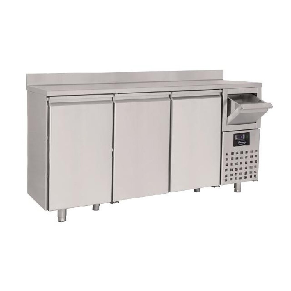 Combisteel 600 koelwerkbank 3 deuren incl. afkloplade voor koffie | 7489.5265 Combisteel 600 koelwerkbank 3 deuren incl. afkloplade voor koffie | 7489.5265