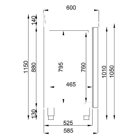 Combisteel 600 koelwerkbank 3 deuren incl. afkloplade voor koffie | 7489.5265 Combisteel 600 koelwerkbank 3 deuren incl. afkloplade voor koffie | 7489.5265