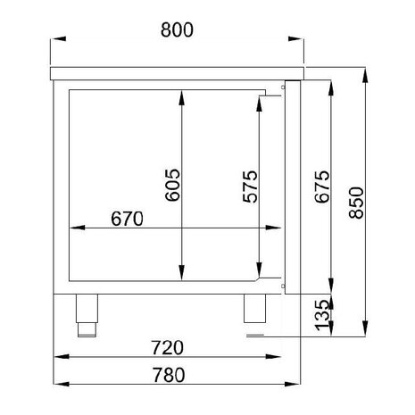 Combisteel Bakkerskoelwerkbank 3 deurs | 7489.5255 Combisteel Bakkerskoelwerkbank 3 deurs | 7489.5255