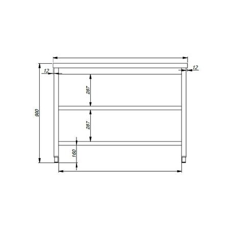 Combisteel 800 werktafel 2 schappen 1100 | 7812.0321 Combisteel 800 werktafel 2 schappen 1100 | 7812.0321