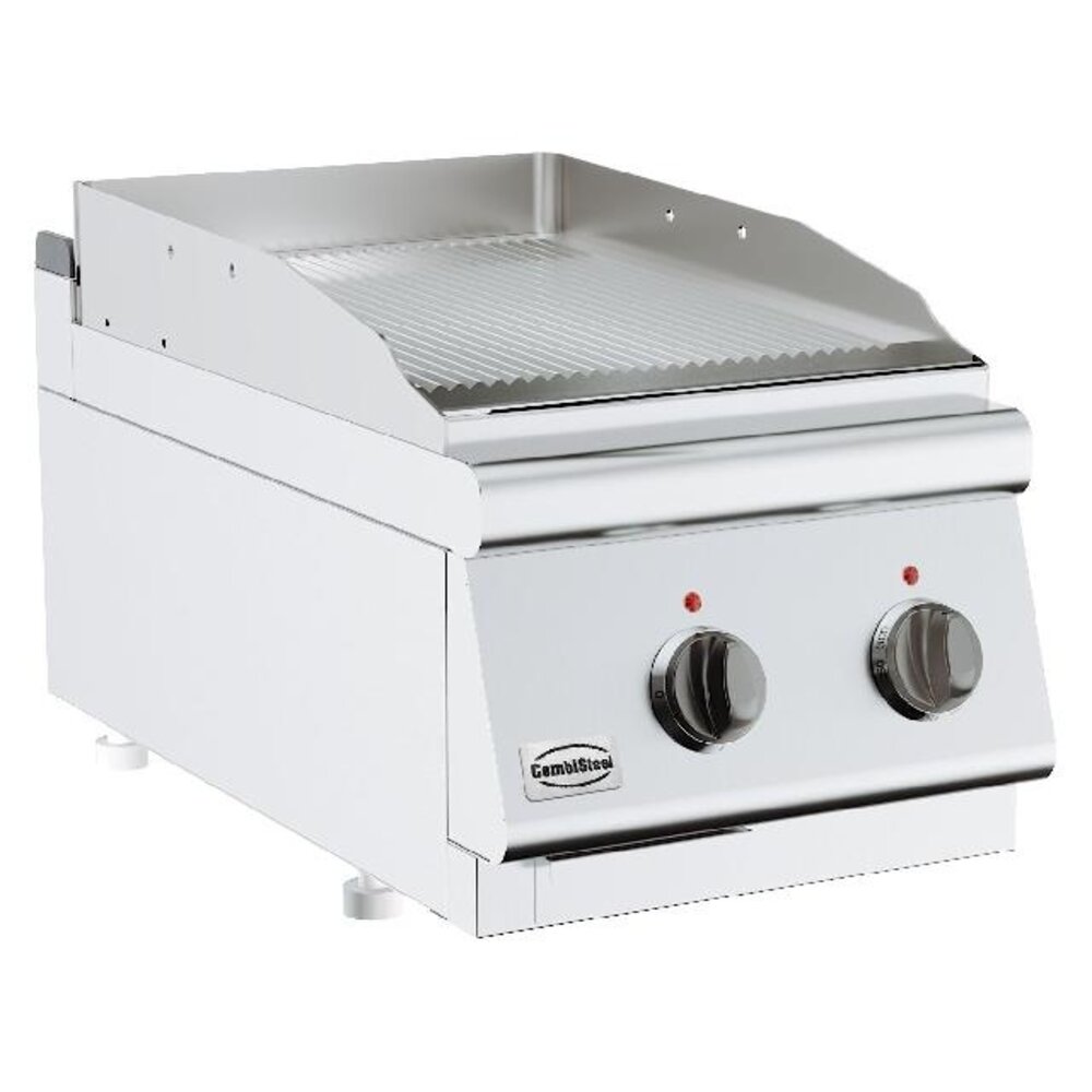 Combisteel Base 700 bakplaat elek. geribd enk tafelmodel | 7178.0245