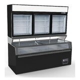 Combisteel Wandvrieskast zwart 3 glasdeuren Combisteel Wandvrieskast zwart 3 glasdeuren
