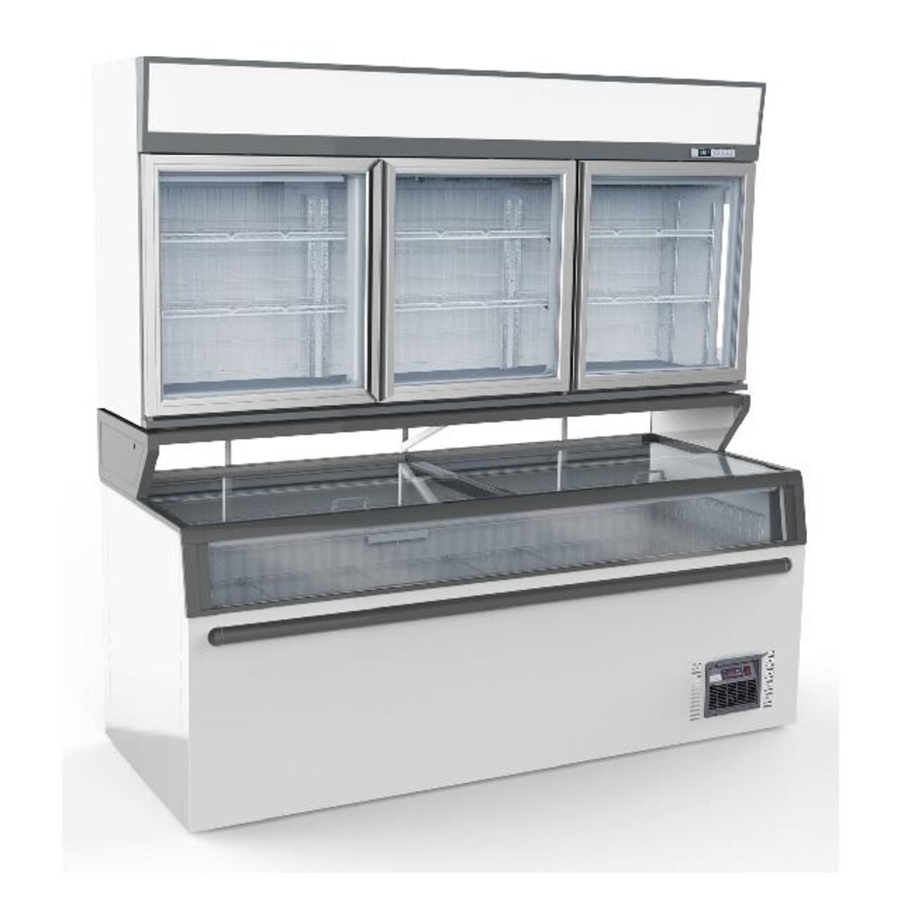 Combisteel Wandvrieskast wit 3 glasdeuren | 7455.2525