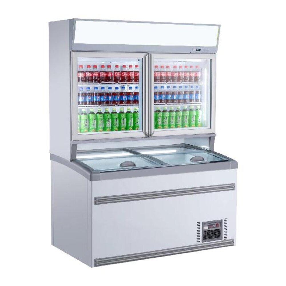 Combisteel Wandvrieskast wit 2 glasdeuren | 7455.2520 Combisteel Wandvrieskast wit 2 glasdeuren | 7455.2520