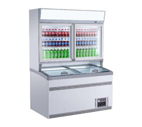 Combisteel Wand koel vries combi wit 2 glasdeuren