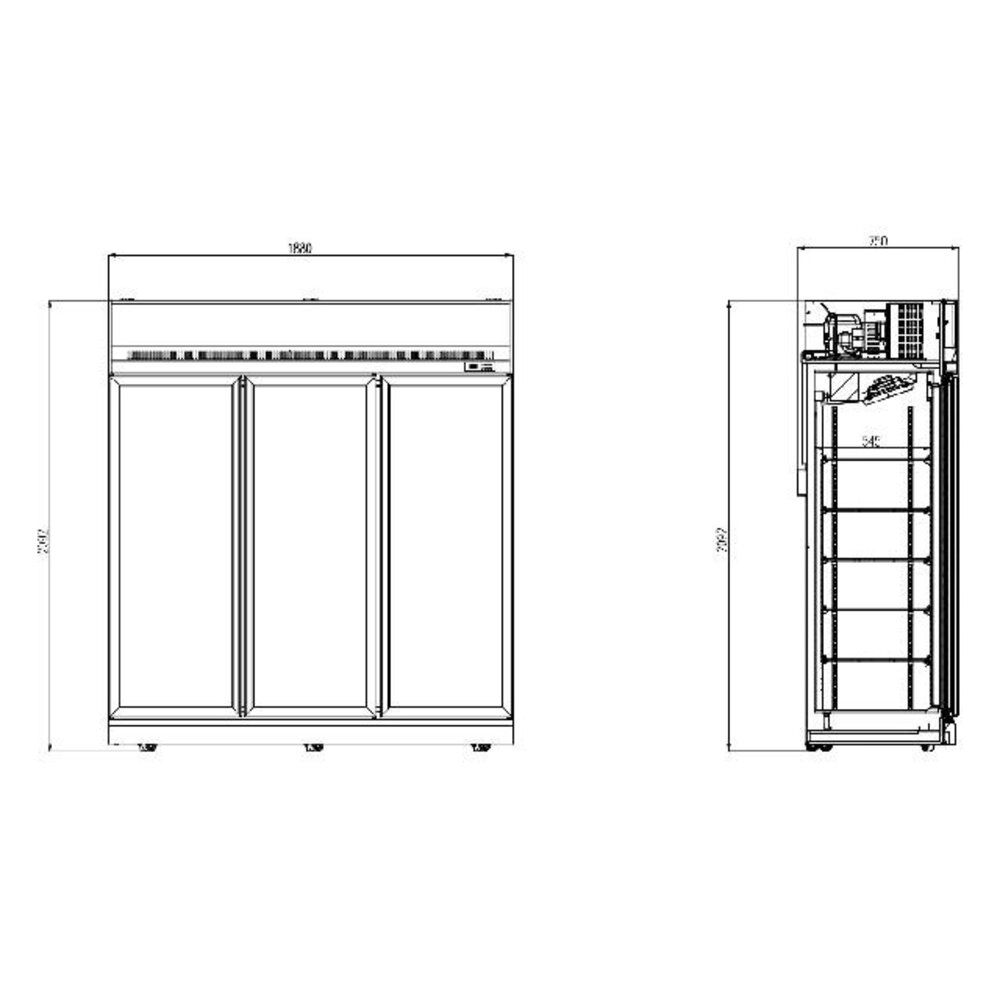 Combisteel Koelkast 3 glasdeuren zwart ins-1530r bl | 7455.2415 Combisteel Koelkast 3 glasdeuren zwart ins-1530r bl | 7455.2415