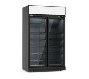 Combisteel Koelkast 2 glasdeuren zwart ins-1000r bl Combisteel Koelkast 2 glasdeuren zwart ins-1000r bl