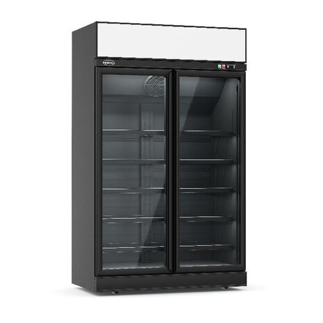 Combisteel Koelkast 2 glasdeuren zwart ins-1000r bl | 7455.2405 Combisteel Koelkast 2 glasdeuren zwart ins-1000r bl | 7455.2405