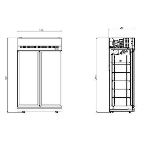 Combisteel Koelkast 2 glasdeuren ins-1000r | 7455.2400