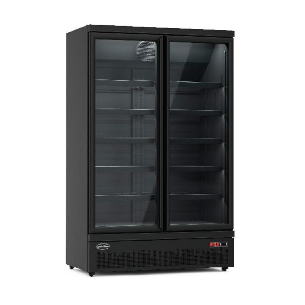 Combisteel Koelkast 2 glasdeuren zwart jde-1000r bl | 7455.2230 Combisteel Koelkast 2 glasdeuren zwart jde-1000r bl | 7455.2230