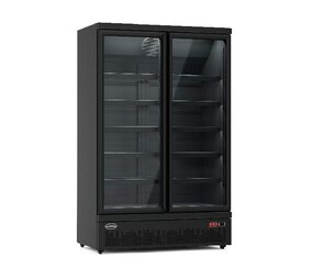 Combisteel Koelkast 2 glasdeuren zwart jde-1000r bl Combisteel Koelkast 2 glasdeuren zwart jde-1000r bl