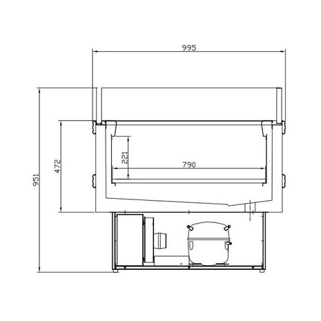Combisteel Koel- vrieseiland omschakelbaar 2.0 | 7080.0025