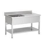 Combisteel 600 spoeltafel bodemschap 1 links 1200 Combisteel 600 spoeltafel bodemschap 1 links 1200