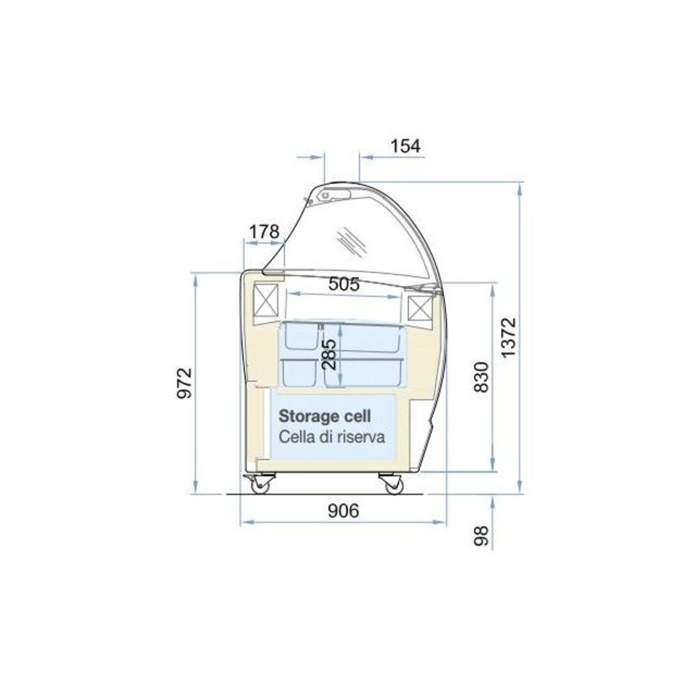 Combisteel Schepijsvitrine isabella 13 | 7295.0025 Combisteel Schepijsvitrine isabella 13 | 7295.0025