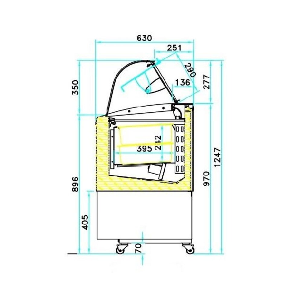 Combisteel Schepijsvitrine fiji 4 | 7295.0005