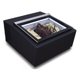 Combisteel Tafelmodel schepijsvitrine zwart  opent aan de klantzijde