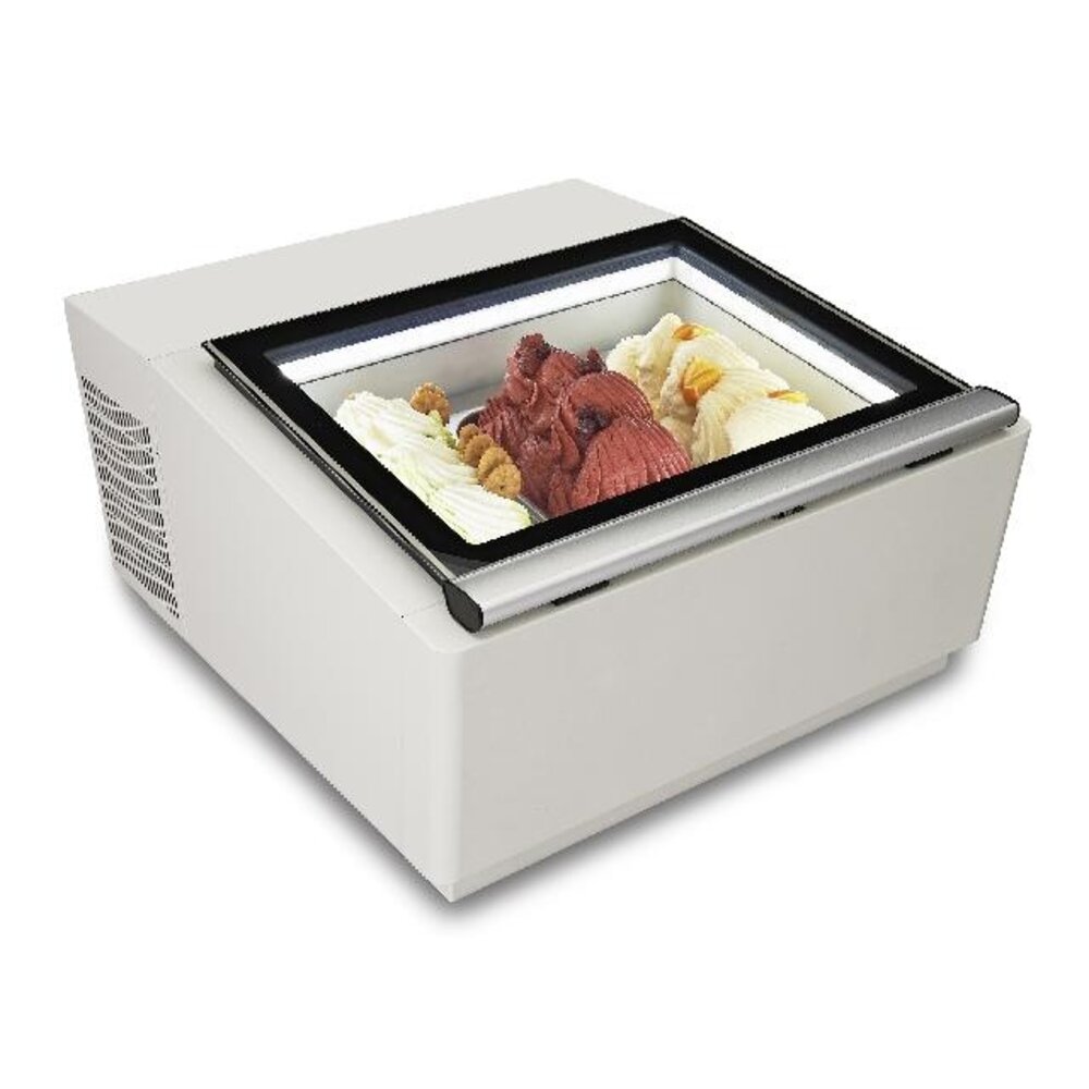 Combisteel Tafelmodel schepijsvitrine wit  opent aan de bedieningszijde | 7292.0005 Combisteel Tafelmodel schepijsvitrine wit  opent aan de bedieningszijde | 7292.0005