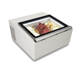 Combisteel Tafelmodel schepijsvitrine wit  opent aan de bedieningszijde Combisteel Tafelmodel schepijsvitrine wit  opent aan de bedieningszijde